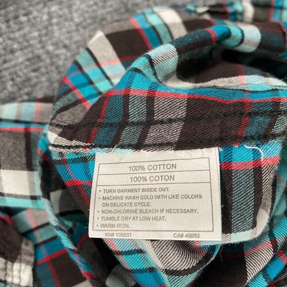 Ariat Pendleton Shirt Womens S Plaid Metal Snap On Studded Western Ranch Grunge - Picture 10 of 12